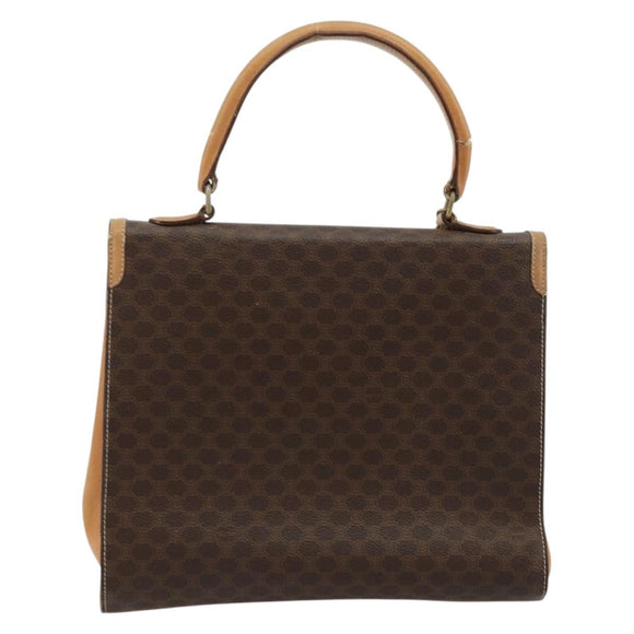 CELINE Macadam Canvas Hand Bag PVC Leather Brown Auth 97775