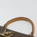 CELINE Macadam Canvas Hand Bag PVC Leather Brown Auth 97775-8