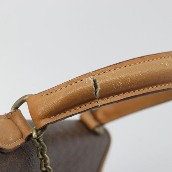 CELINE Macadam Canvas Hand Bag PVC Leather Brown Auth 97775