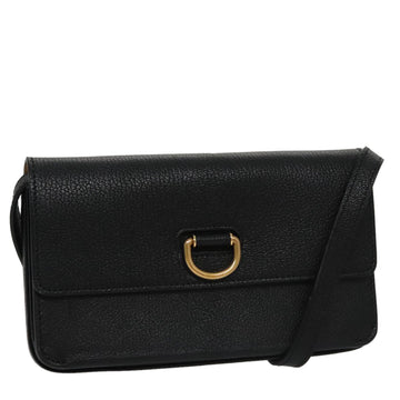BURBERRY Shoulder Bag Leather Black Auth 97782