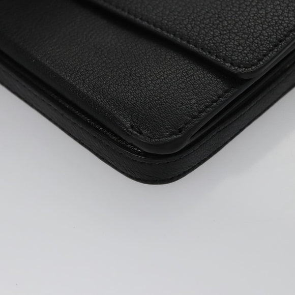 BURBERRY Shoulder Bag Leather Black Auth 97782