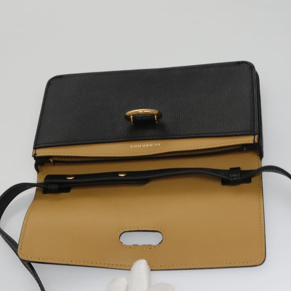 BURBERRY Shoulder Bag Leather Black Auth 97782