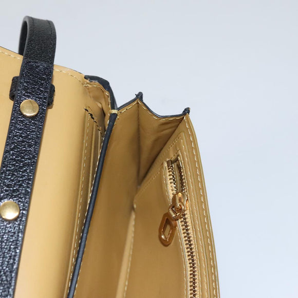 BURBERRY Shoulder Bag Leather Black Auth 97782