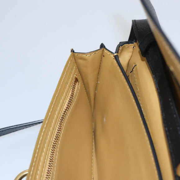 BURBERRY Shoulder Bag Leather Black Auth 97782