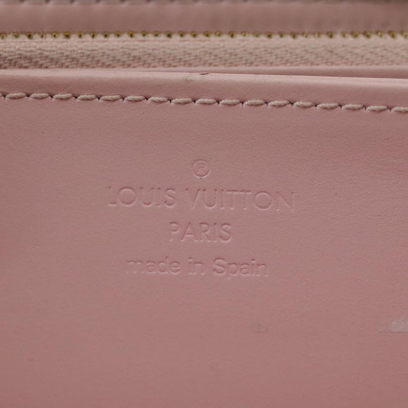 LOUIS VUITTON Monogram Vernis Zippy Wallet Rose Valerine M93522 LV Auth 97795