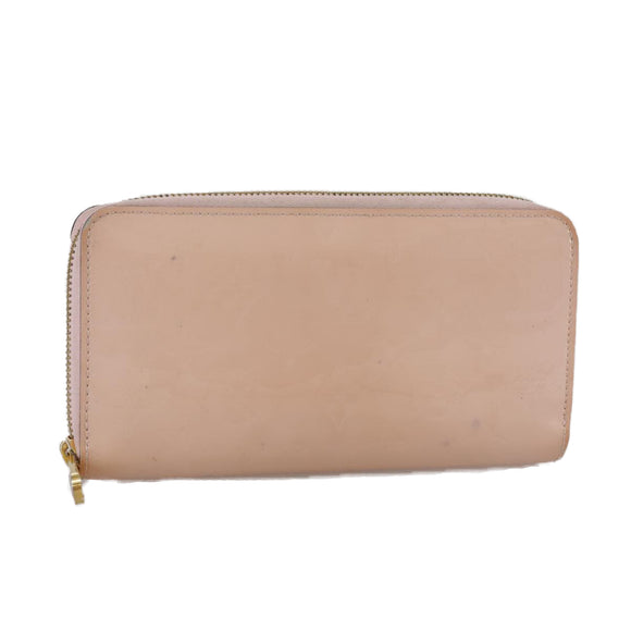 LOUIS VUITTON Monogram Vernis Zippy Wallet Rose Valerine M93522 LV Auth 97795