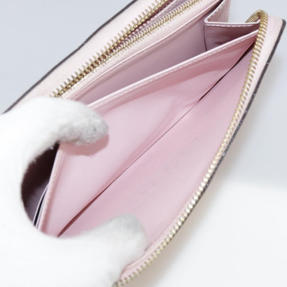 LOUIS VUITTON Monogram Vernis Zippy Wallet Rose Valerine M93522 LV Auth 97795
