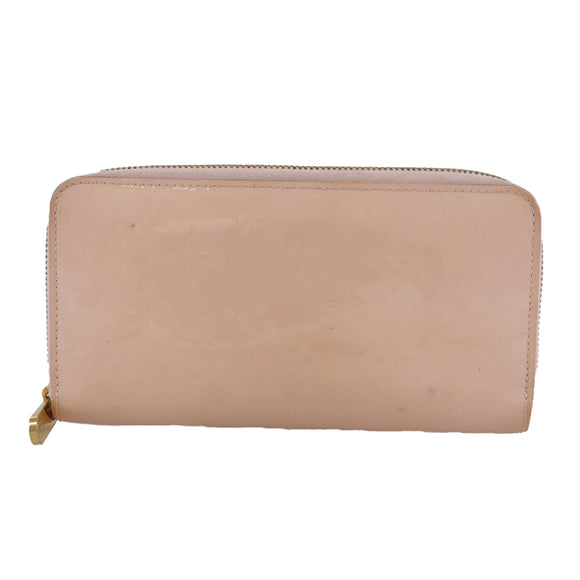 LOUIS VUITTON Monogram Vernis Zippy Wallet Rose Valerine M93522 LV Auth 97795