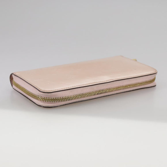 LOUIS VUITTON Monogram Vernis Zippy Wallet Rose Valerine M93522 LV Auth 97795