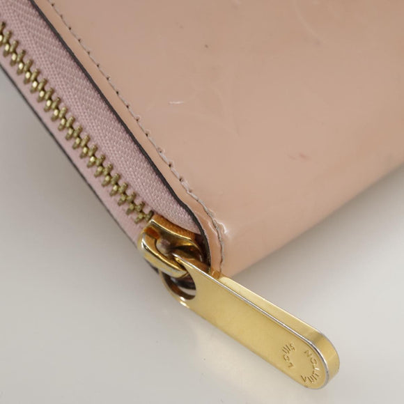 LOUIS VUITTON Monogram Vernis Zippy Wallet Rose Valerine M93522 LV Auth 97795