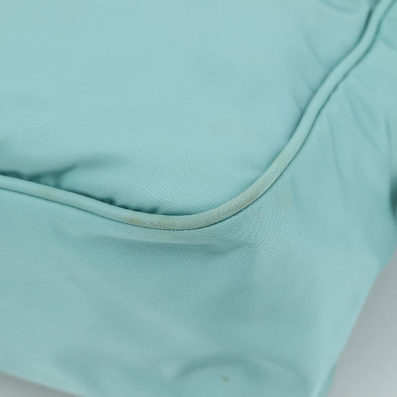 PRADA Shoulder Bag Nylon Light Blue Silver Auth 97798V