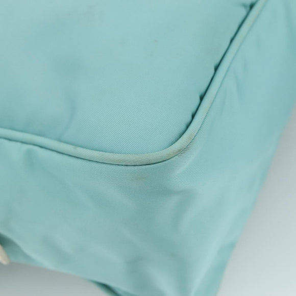 PRADA Shoulder Bag Nylon Light Blue Silver Auth 97798V