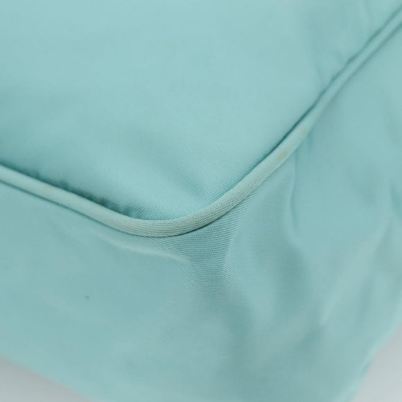 PRADA Shoulder Bag Nylon Light Blue Silver Auth 97798V