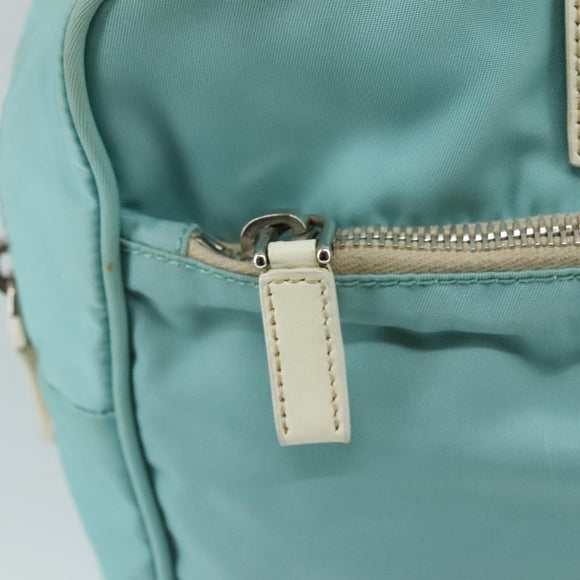 PRADA Shoulder Bag Nylon Light Blue Silver Auth 97798V