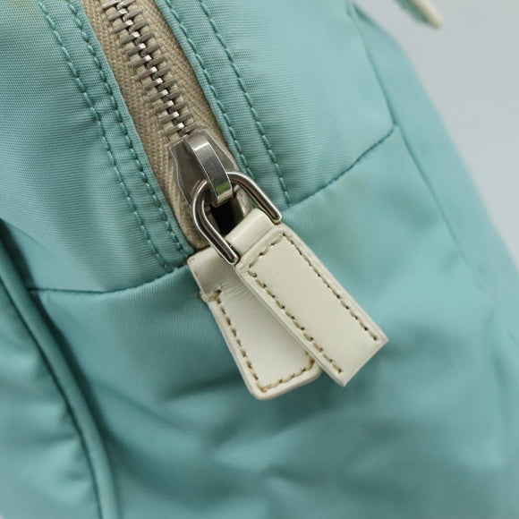 PRADA Shoulder Bag Nylon Light Blue Silver Auth 97798V