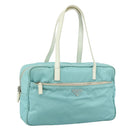 PRADA Shoulder Bag Nylon Light Blue Silver Auth 97798V-1