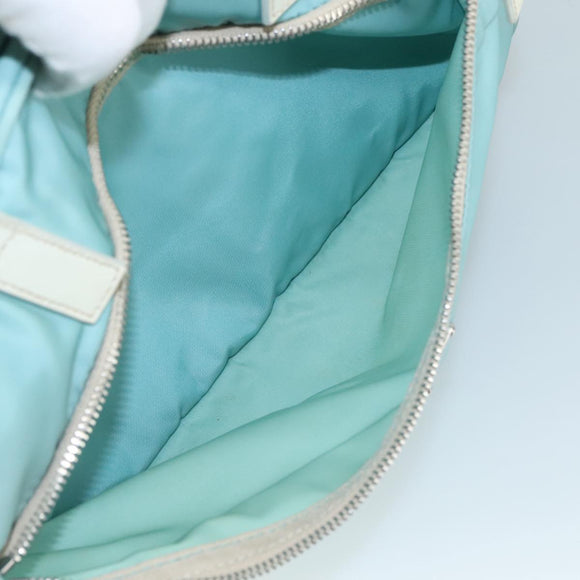 PRADA Shoulder Bag Nylon Light Blue Silver Auth 97798V