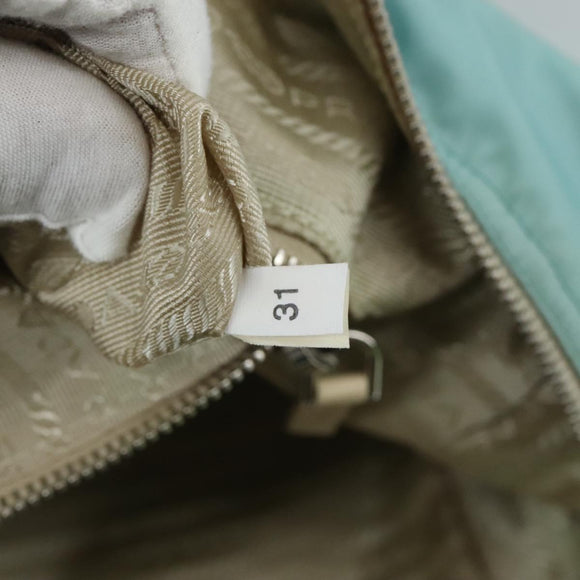 PRADA Shoulder Bag Nylon Light Blue Silver Auth 97798V