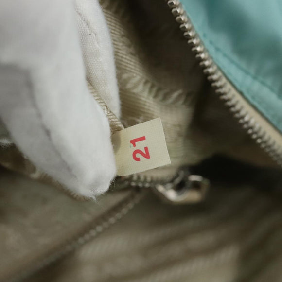 PRADA Shoulder Bag Nylon Light Blue Silver Auth 97798V