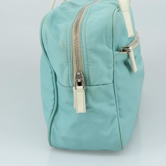 PRADA Shoulder Bag Nylon Light Blue Silver Auth 97798V