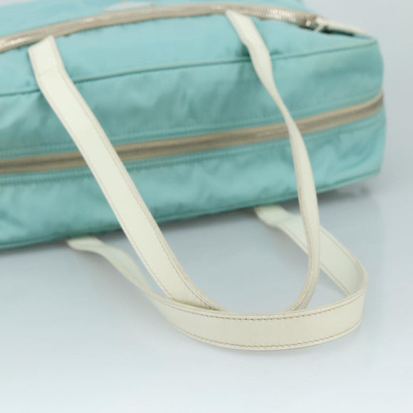 PRADA Shoulder Bag Nylon Light Blue Silver Auth 97798V