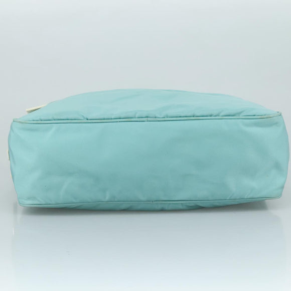 PRADA Shoulder Bag Nylon Light Blue Silver Auth 97798V