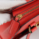 CELINE Hand Bag Leather Orange Gold Auth 97815-9