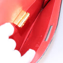 CELINE Hand Bag Leather Orange Gold Auth 97815-22