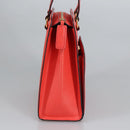 CELINE Hand Bag Leather Orange Gold Auth 97815-3