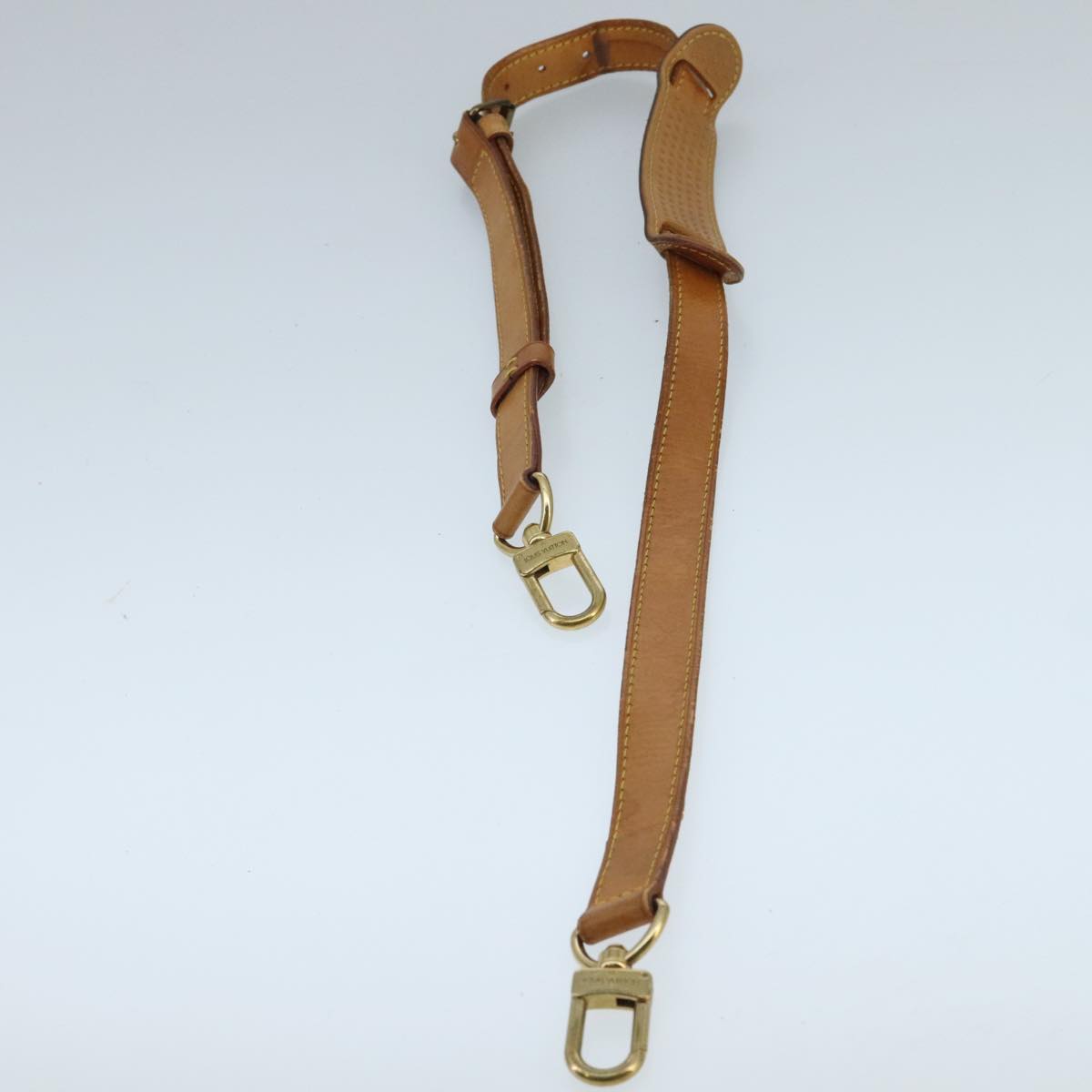 LOUIS VUITTON Adjustable Shoulder Strap Leather 35.4""-41.3"" Beige Auth 97825