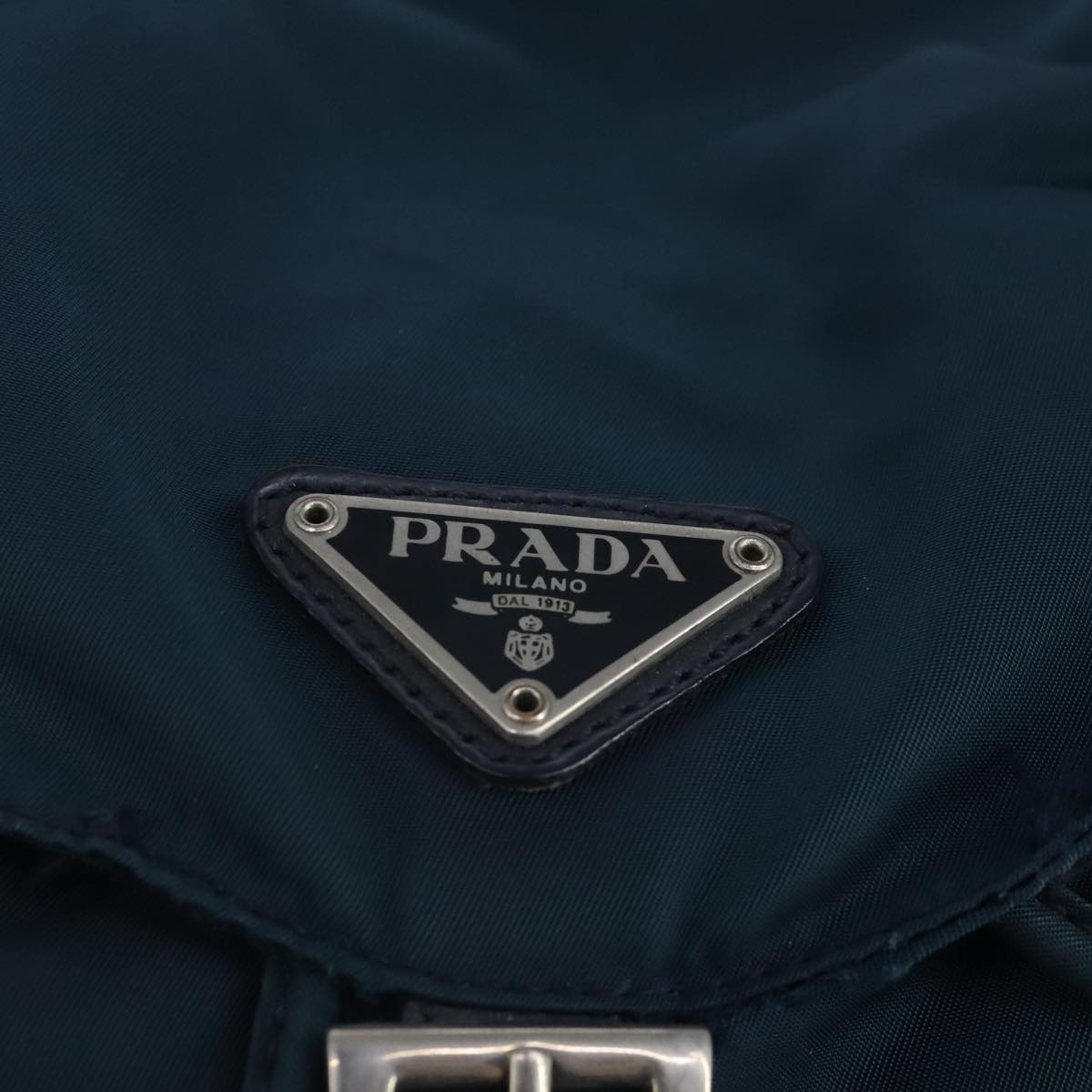 PRADA Backpack Nylon Blue Silver Auth 97831