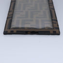 FENDI Zucca Canvas Smartphone Holder Brown Black Silver 7AR737 A5TL Auth 97888V-5