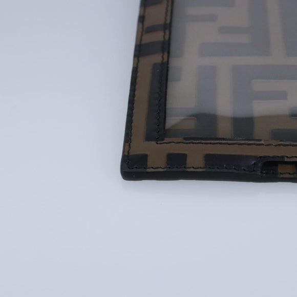 FENDI Zucca Canvas Smartphone Holder Brown Black Silver 7AR737 A5TL Auth 97888V