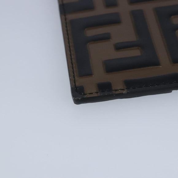 FENDI Zucca Canvas Smartphone Holder Brown Black Silver 7AR737 A5TL Auth 97888V