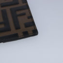 FENDI Zucca Canvas Smartphone Holder Brown Black Silver 7AR737 A5TL Auth 97888V-17