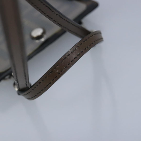 FENDI Zucca Canvas Smartphone Holder Brown Black Silver 7AR737 A5TL Auth 97888V