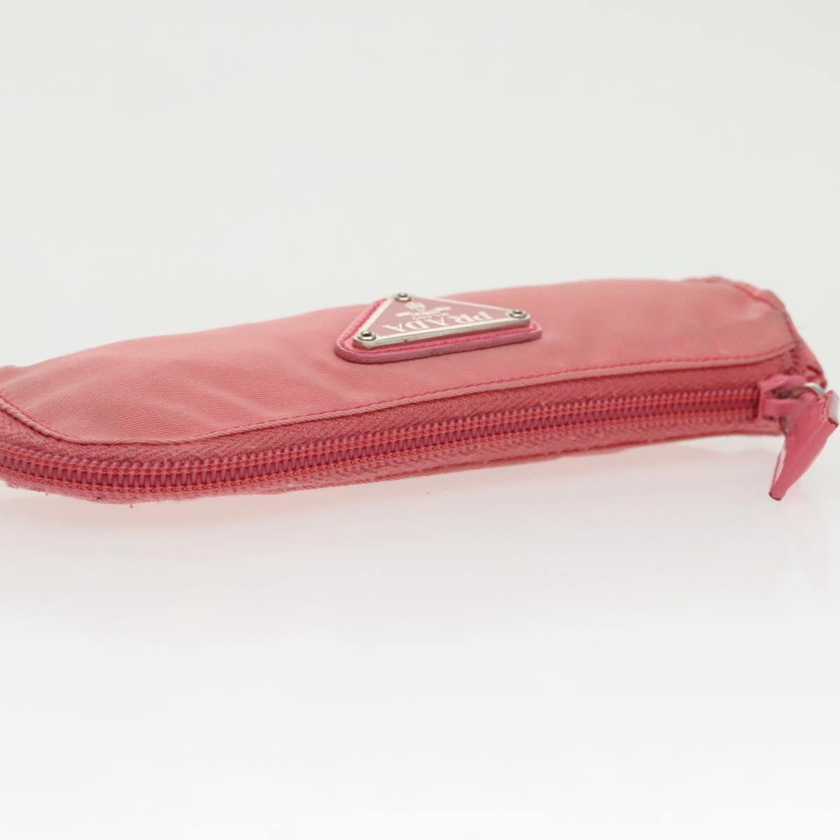 PRADA Pouch Nylon Pink Silver Auth 97898