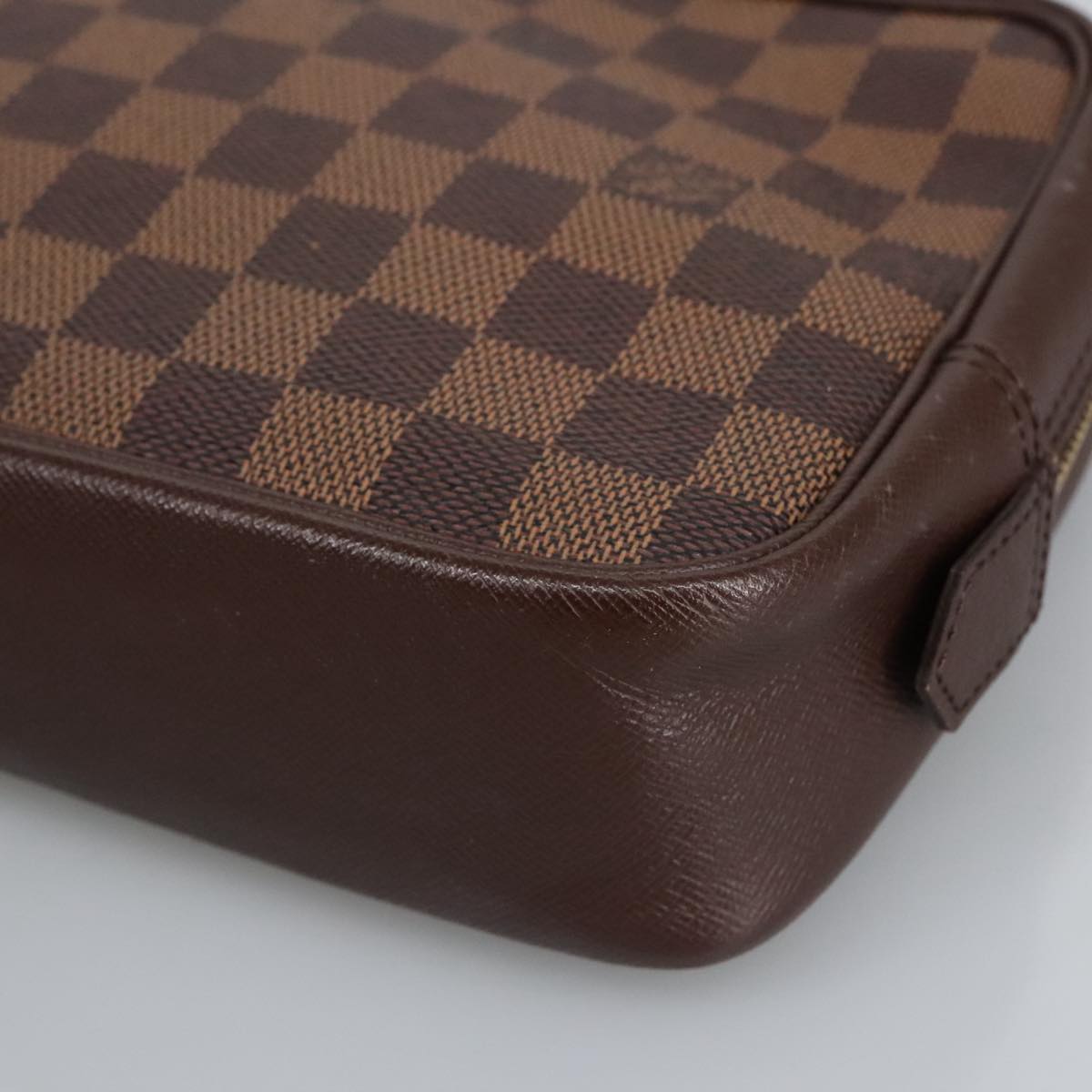 LOUIS VUITTON Damier Ebene Trousse Toilette 25 Clutch Bag N47624 LV Auth 97918