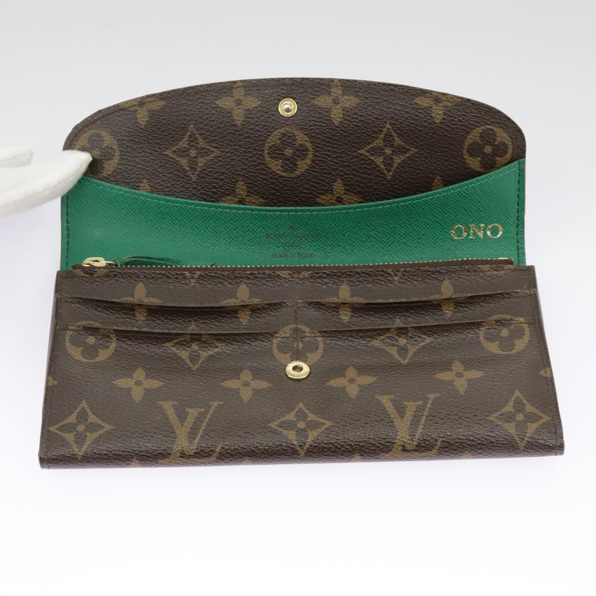 LOUIS VUITTON Monogram Portefeuille Emilie Long Wallet Green M60137 Auth 97933