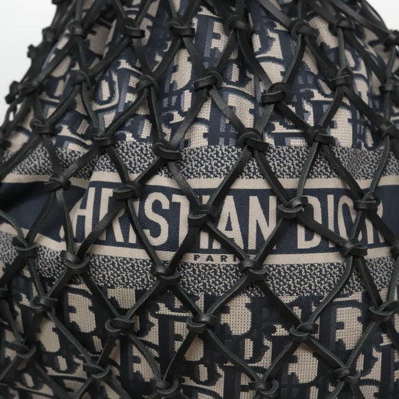 Christian Dior Trotter Canvas Hand Bag Navy Auth 97952SV