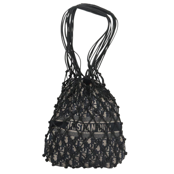 Christian Dior Trotter Canvas Hand Bag Navy Auth 97952SV