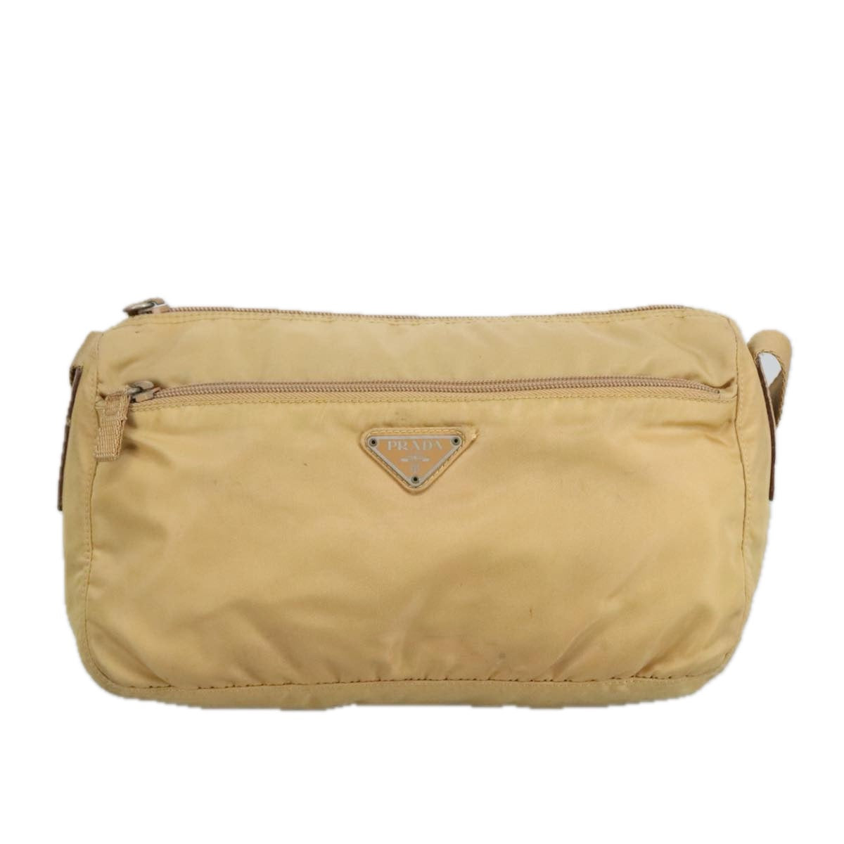 PRADA Shoulder Bag Nylon Yellow Auth 97955