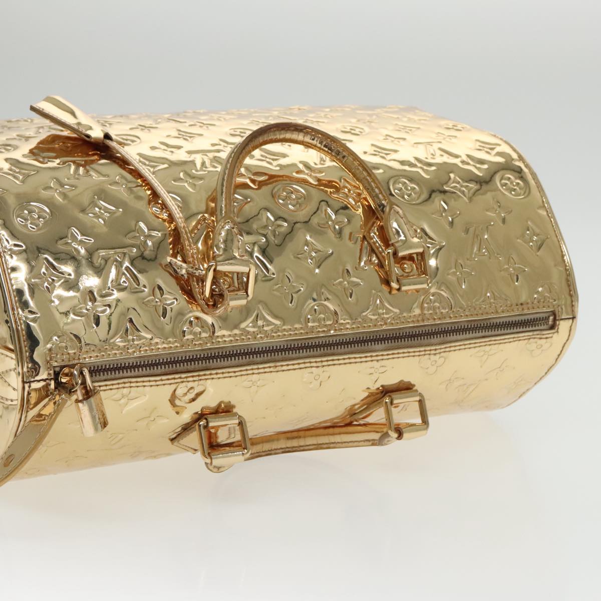 LOUIS VUITTON Monogram Miroir Speedy 35 Hand Bag Gold M95785 LV Auth 97969S