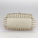 CHANEL Matelasse Big COCO Mark Chain Shoulder Bag Canvas Gray Gold CC Auth 97974-5