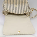 CHANEL Matelasse Big COCO Mark Chain Shoulder Bag Canvas Gray Gold CC Auth 97974-9