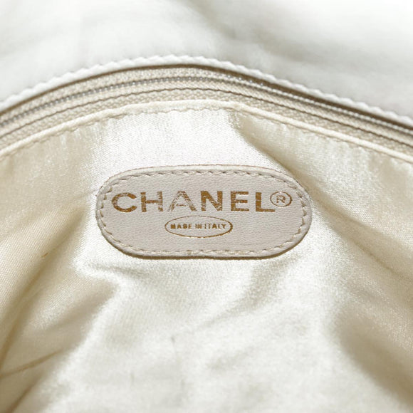 CHANEL Matelasse Big COCO Mark Chain Shoulder Bag Canvas Gray Gold CC Auth 97974