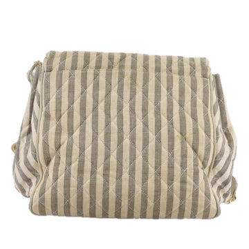 CHANEL Matelasse Big COCO Mark Chain Shoulder Bag Canvas Gray Gold CC Auth 97974 - 0