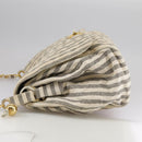 CHANEL Matelasse Big COCO Mark Chain Shoulder Bag Canvas Gray Gold CC Auth 97974-3