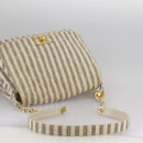 CHANEL Matelasse Big COCO Mark Chain Shoulder Bag Canvas Gray Gold CC Auth 97974-7