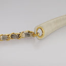 CHANEL Matelasse Big COCO Mark Chain Shoulder Bag Canvas Gray Gold CC Auth 97974-8